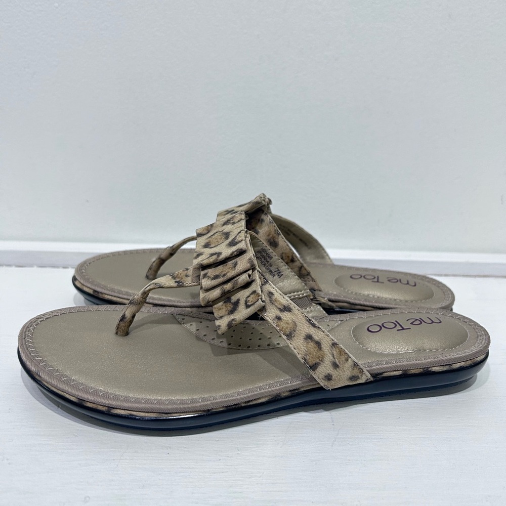 Me Too‎ Women’s Brianna Leopard Print Flip Flop Sandals Thong Sandals Size 7